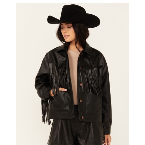 Wrangler Jackets & Blazers - Wrangler Women's Wild Oversized Faux Leather Fringe Jacket Size Large NWT